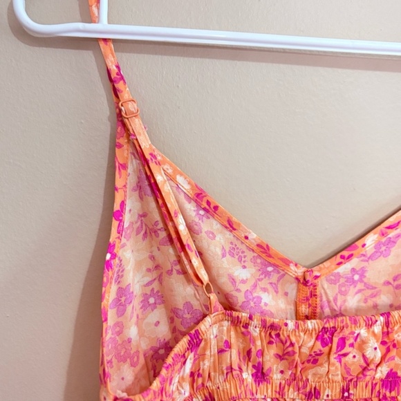 5/$20👙 La Vie En Rose Coral and Pink Floral Babydoll Chemise - Picture 7 of 8